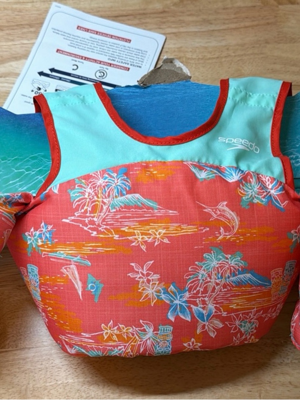 Speedo Coral & Teal Tropical Floatation Vest NWT